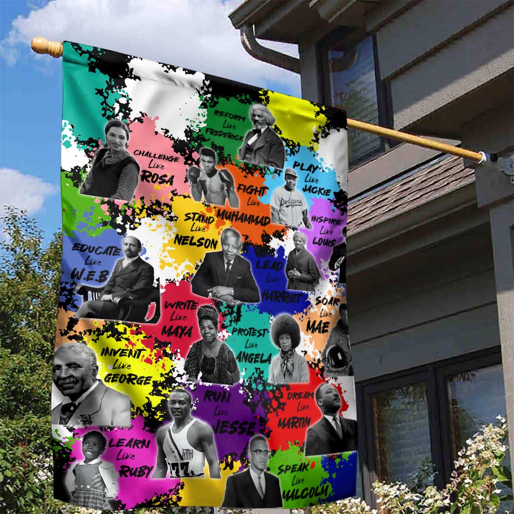 Black History Month African American Garden Flag Paint Splashes DT02
