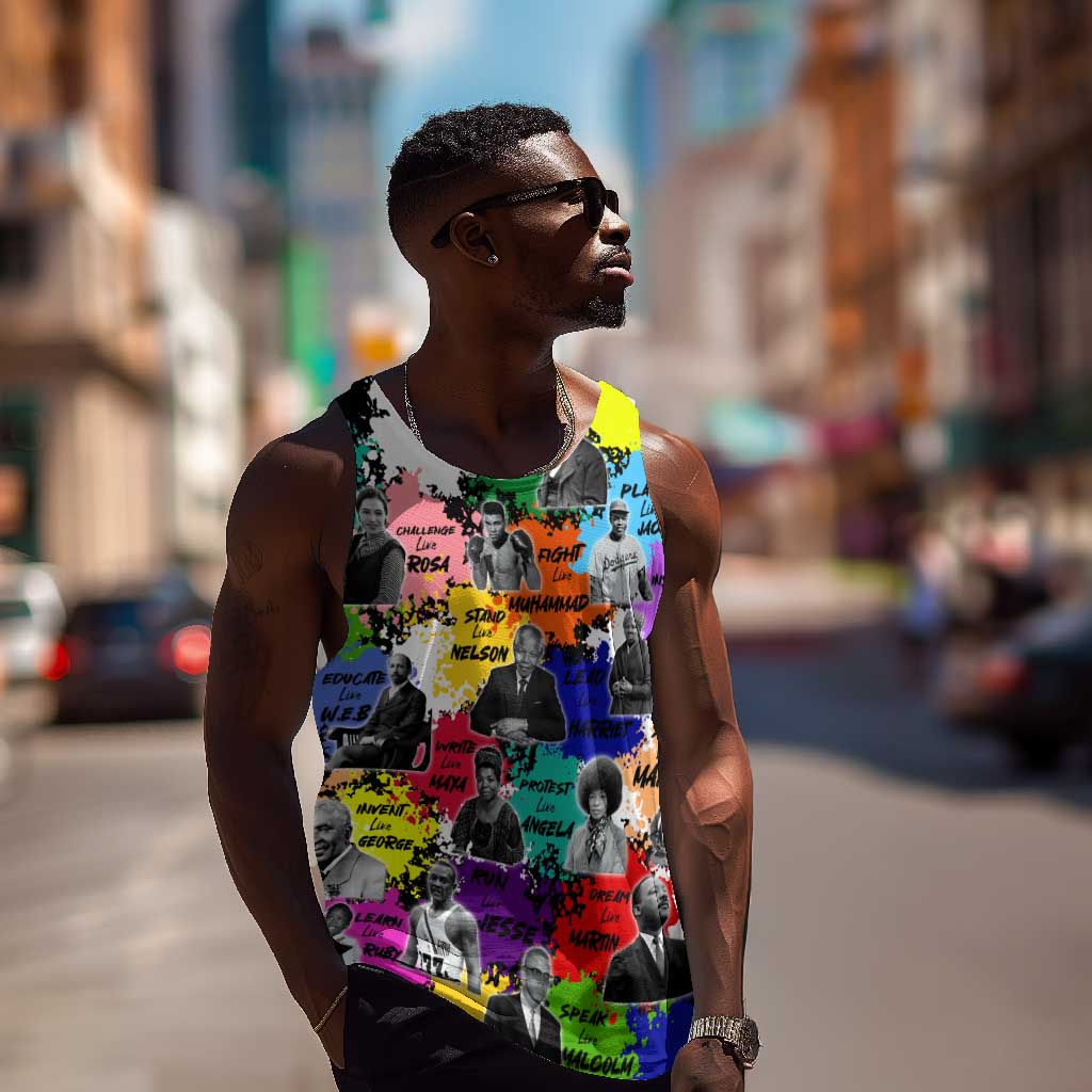 Black History Month African American Men Tank Top Paint Splashes DT02