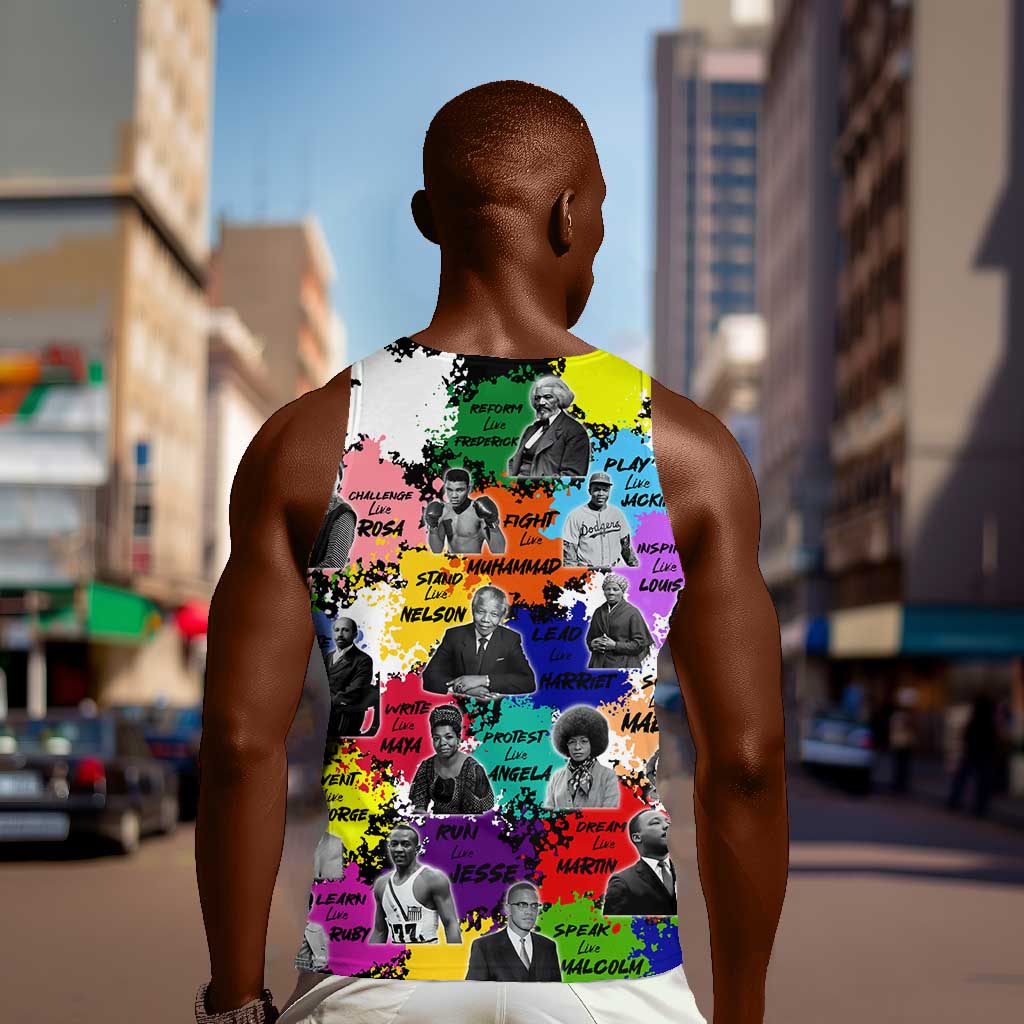 Black History Month African American Men Tank Top Paint Splashes DT02