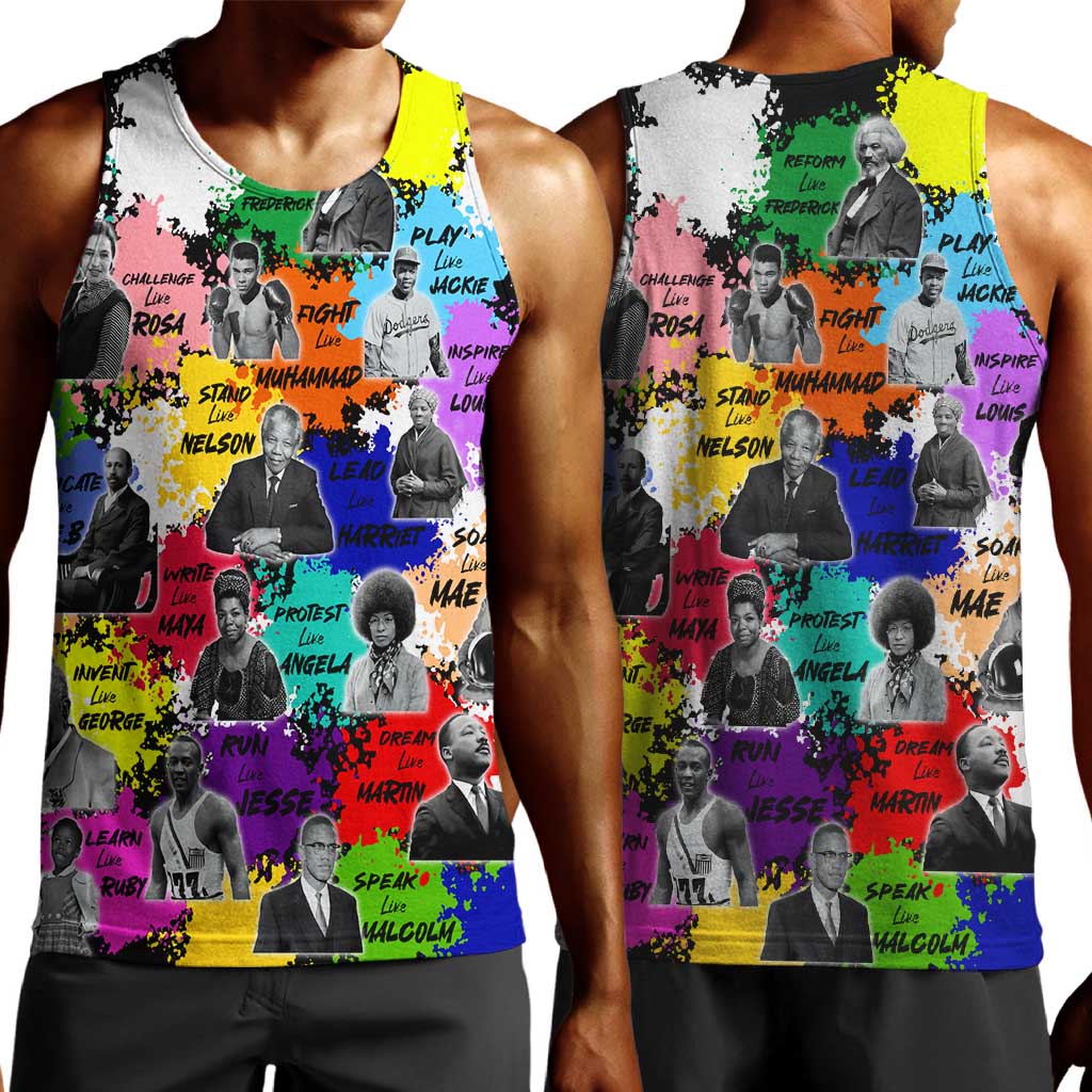 Black History Month African American Men Tank Top Paint Splashes DT02