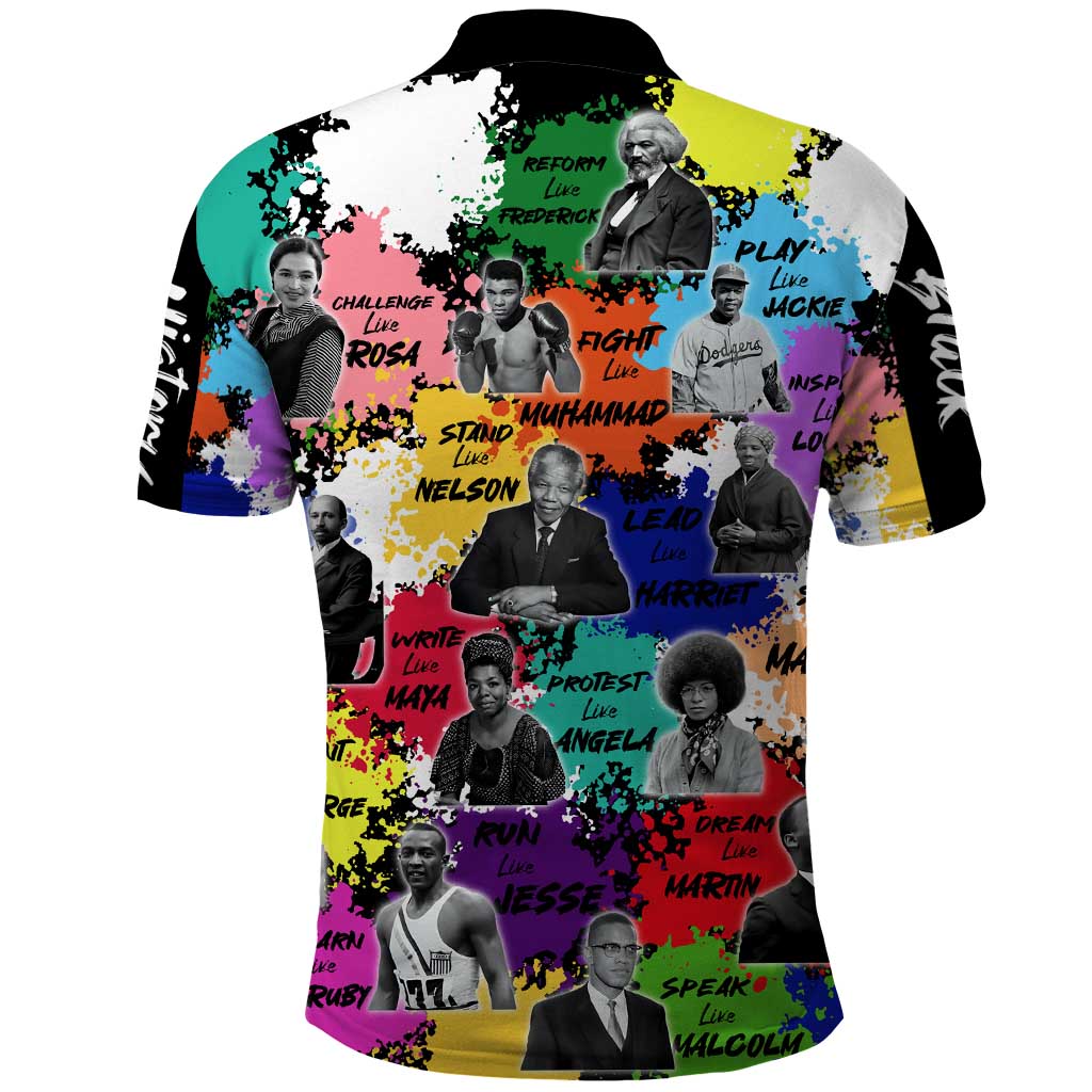 Black History Month Polo Shirt African American Paint Splashes DT02