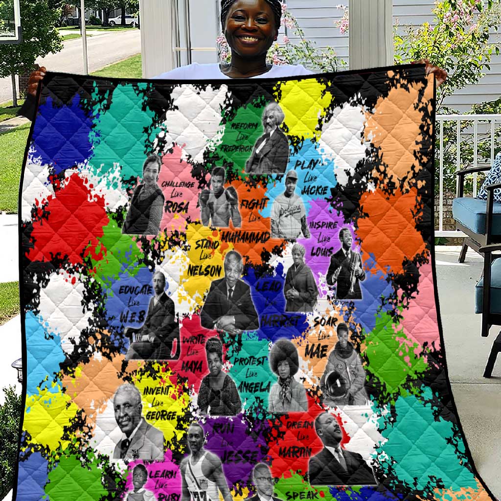 Black History Month African American Quilt Paint Splashes DT02