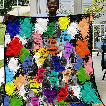Black History Month African American Quilt Paint Splashes DT02