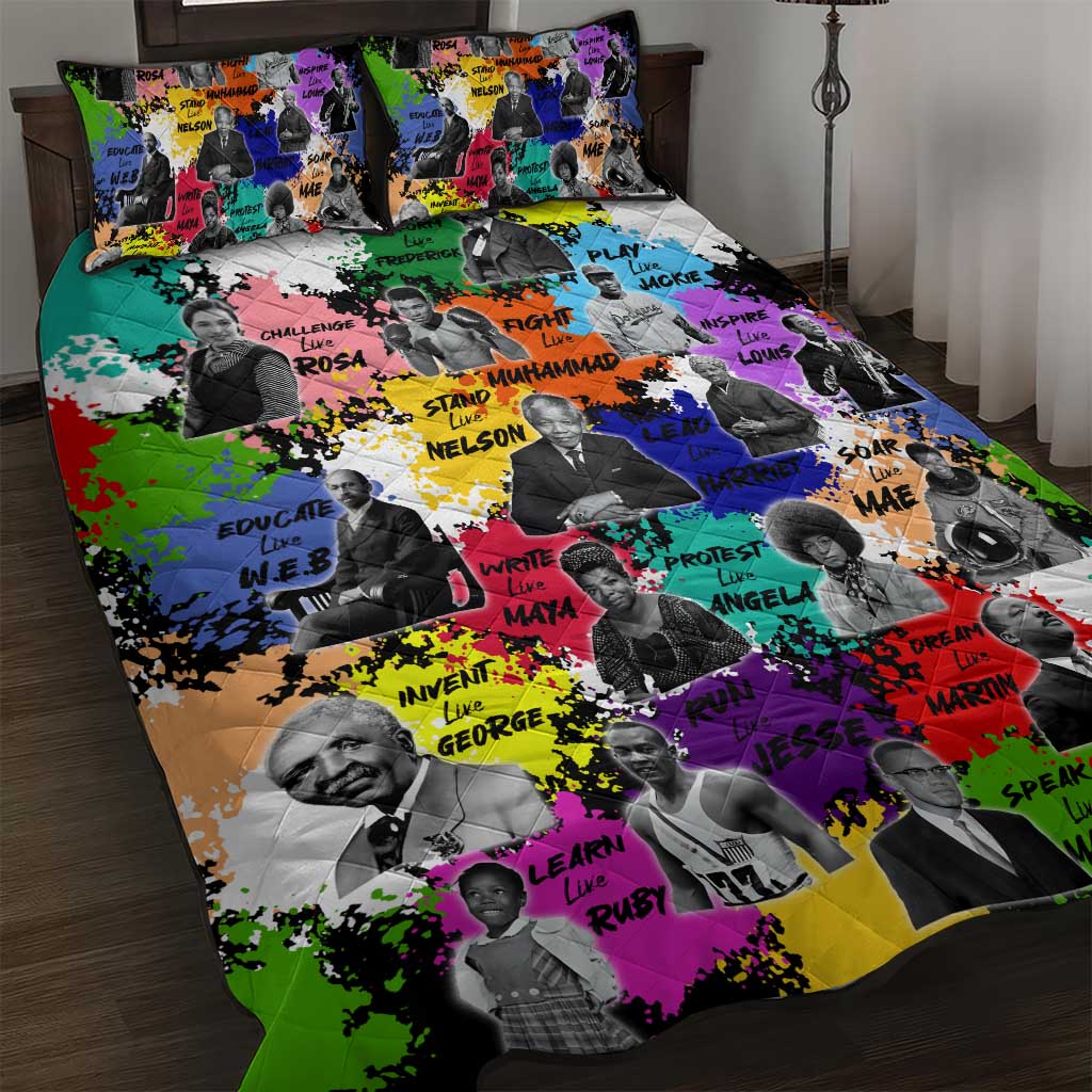 Black History Month African American Quilt Bed Set Paint Splashes DT02