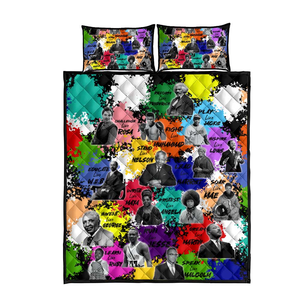 Black History Month African American Quilt Bed Set Paint Splashes DT02