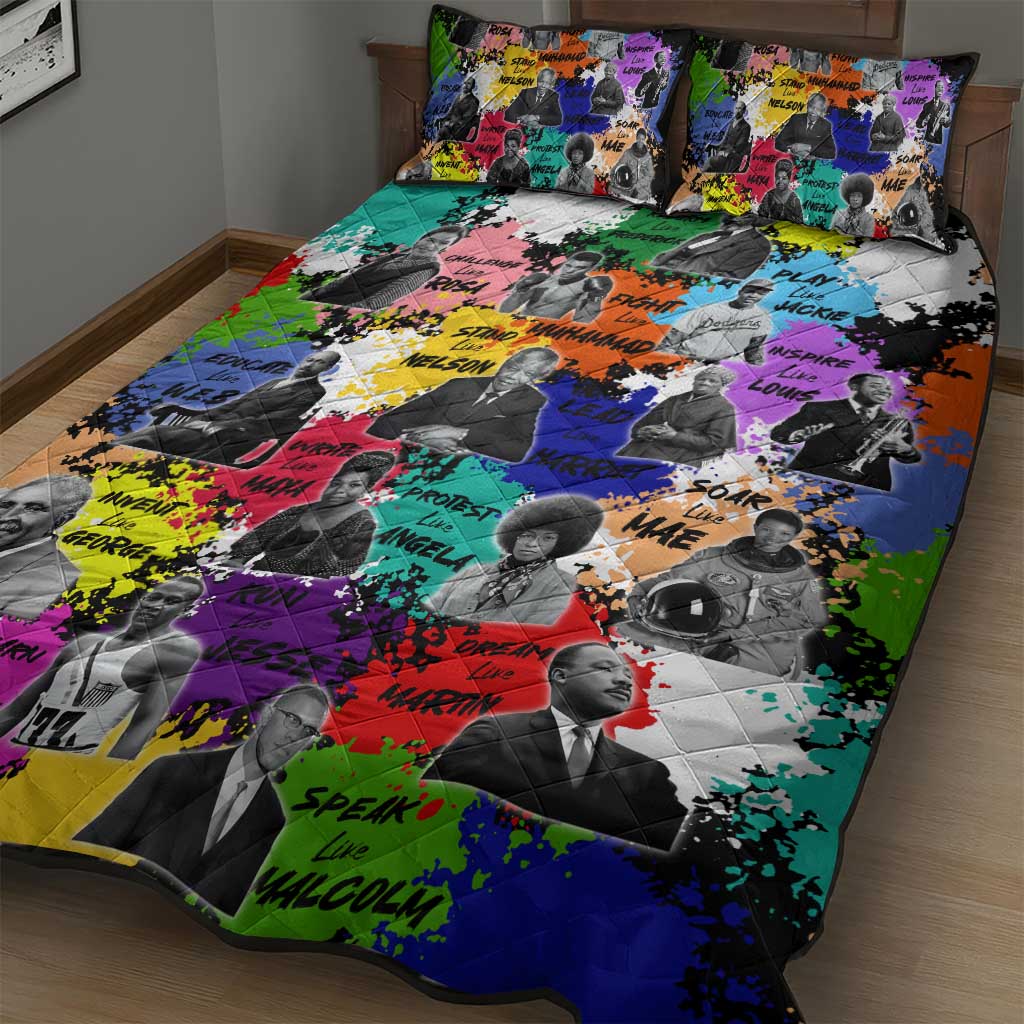 Black History Month African American Quilt Bed Set Paint Splashes DT02