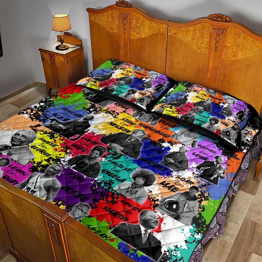 Black History Month African American Quilt Bed Set Paint Splashes DT02