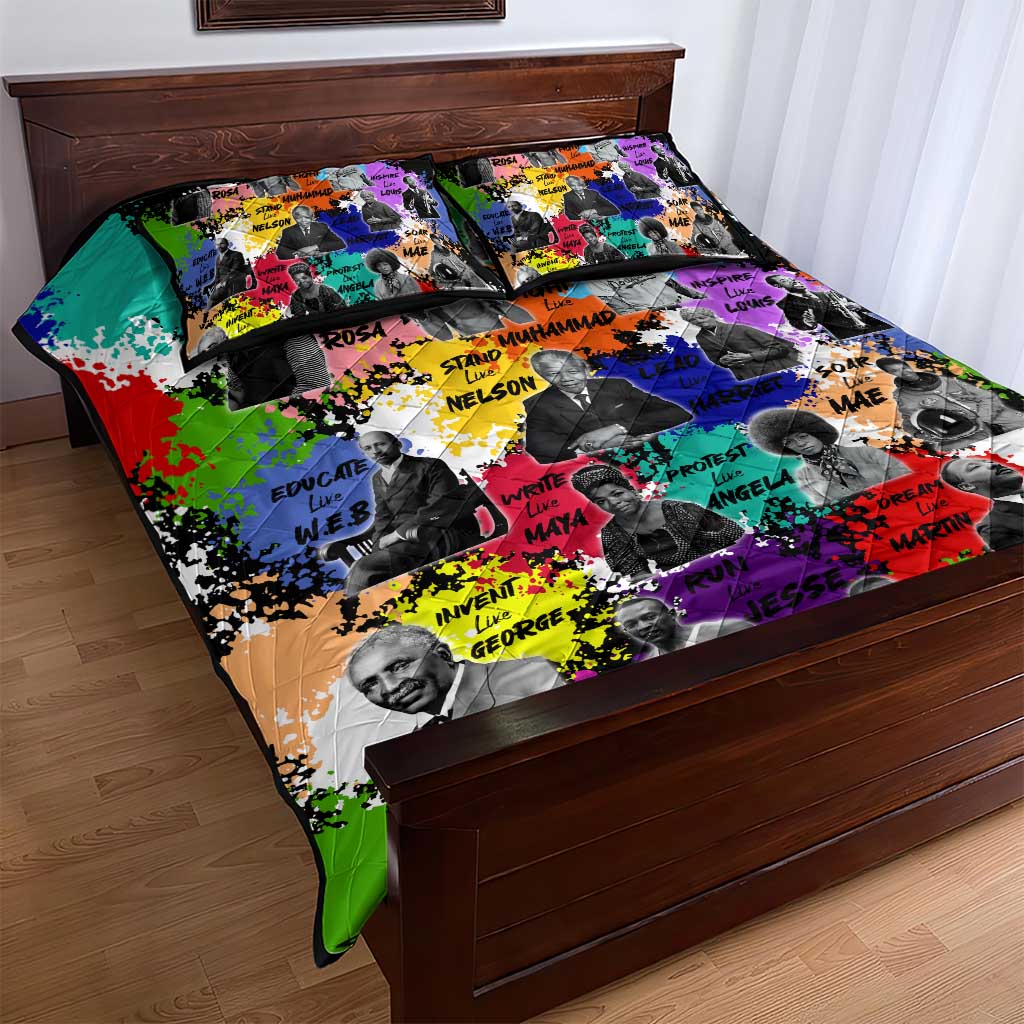 Black History Month African American Quilt Bed Set Paint Splashes DT02