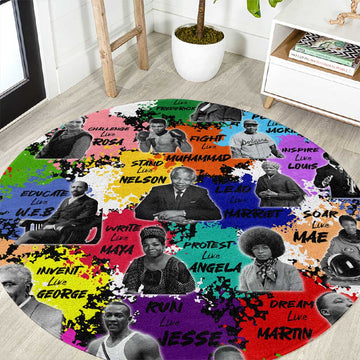 Black History Month African American Round Carpet Paint Splashes DT02