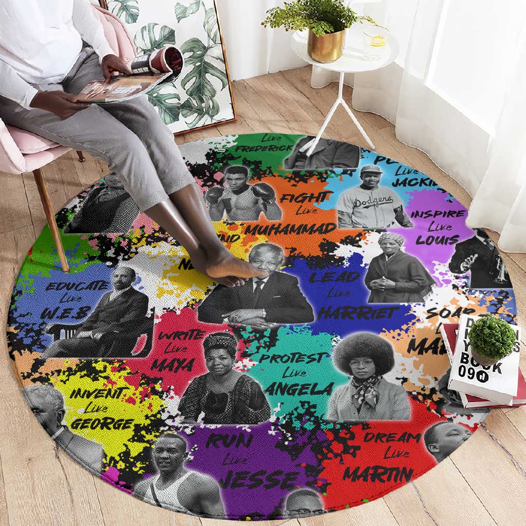 Black History Month African American Round Carpet Paint Splashes DT02