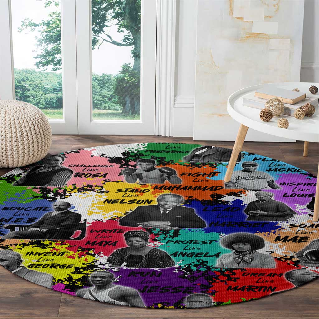 Black History Month African American Round Carpet Paint Splashes DT02