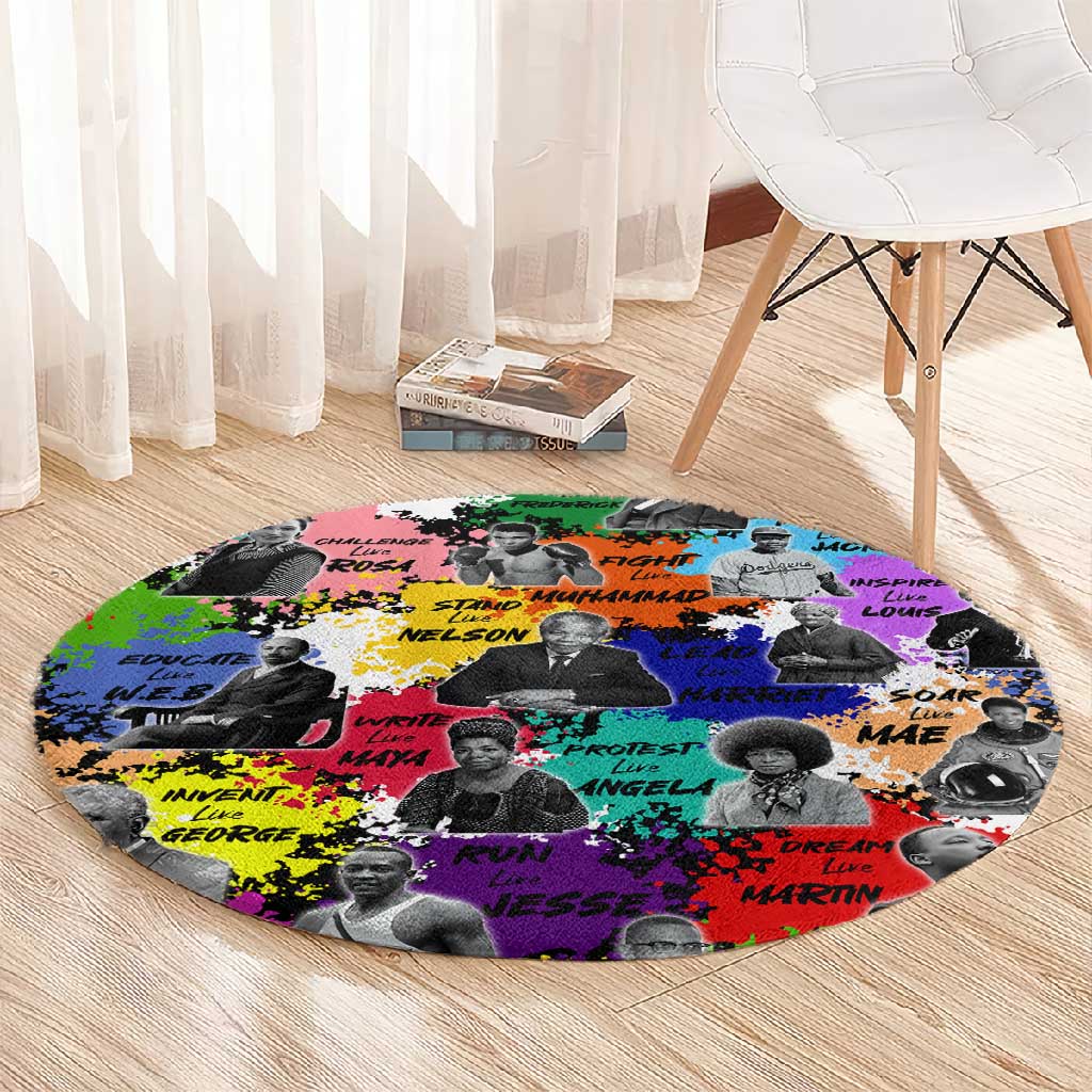 Black History Month African American Round Carpet Paint Splashes DT02