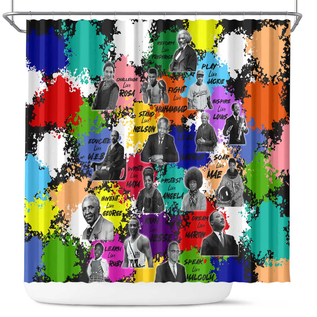 Black History Month Shower Curtain African American Paint Splashes DT02
