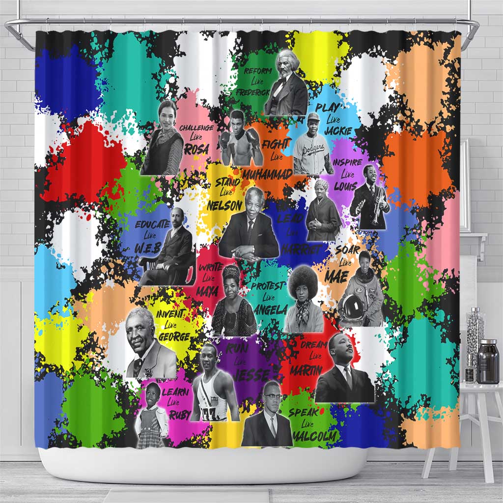 Black History Month Shower Curtain African American Paint Splashes DT02