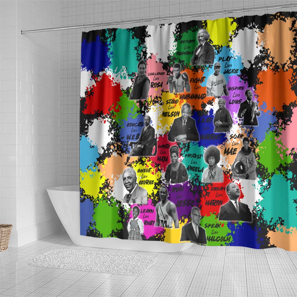 Black History Month Shower Curtain African American Paint Splashes DT02