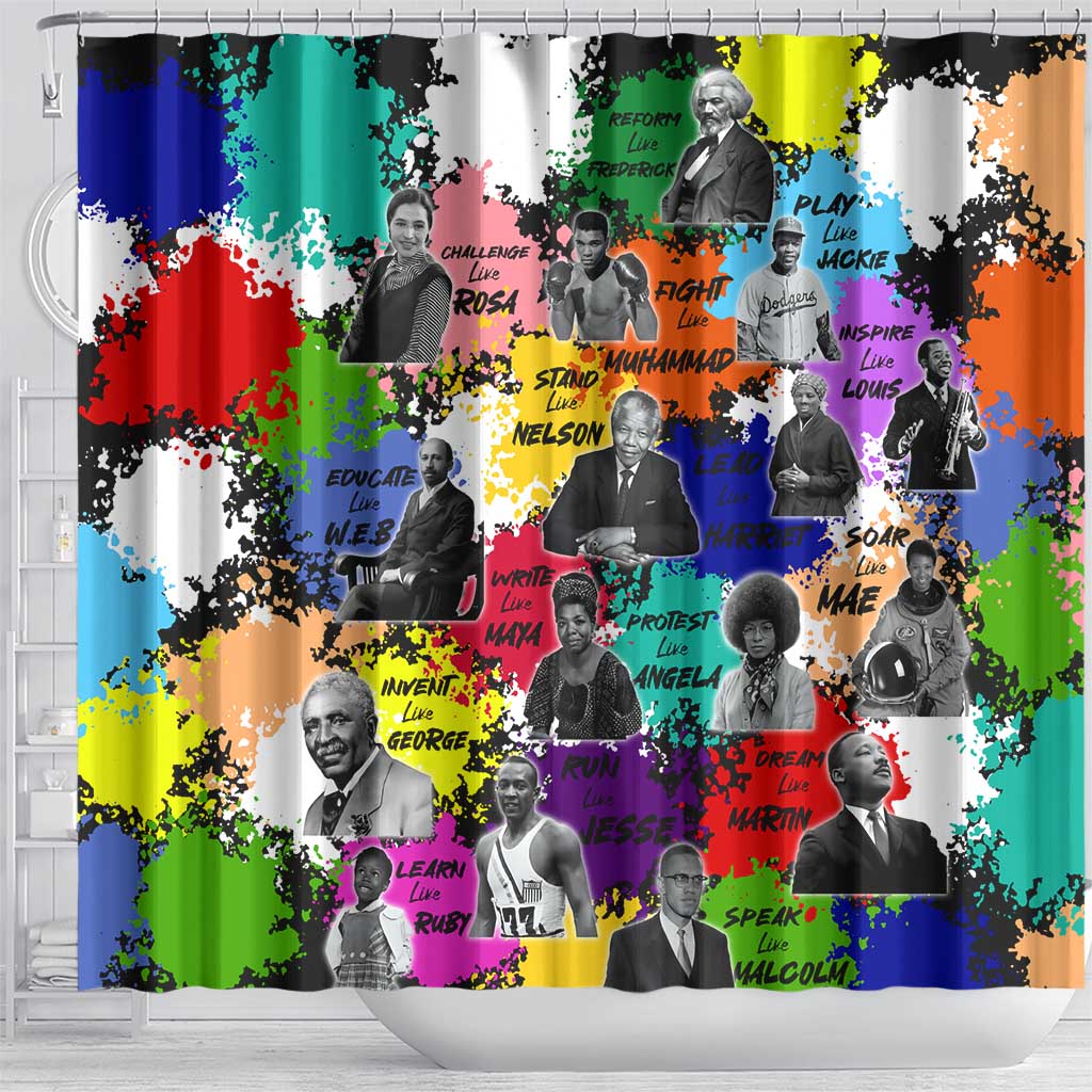Black History Month Shower Curtain African American Paint Splashes DT02