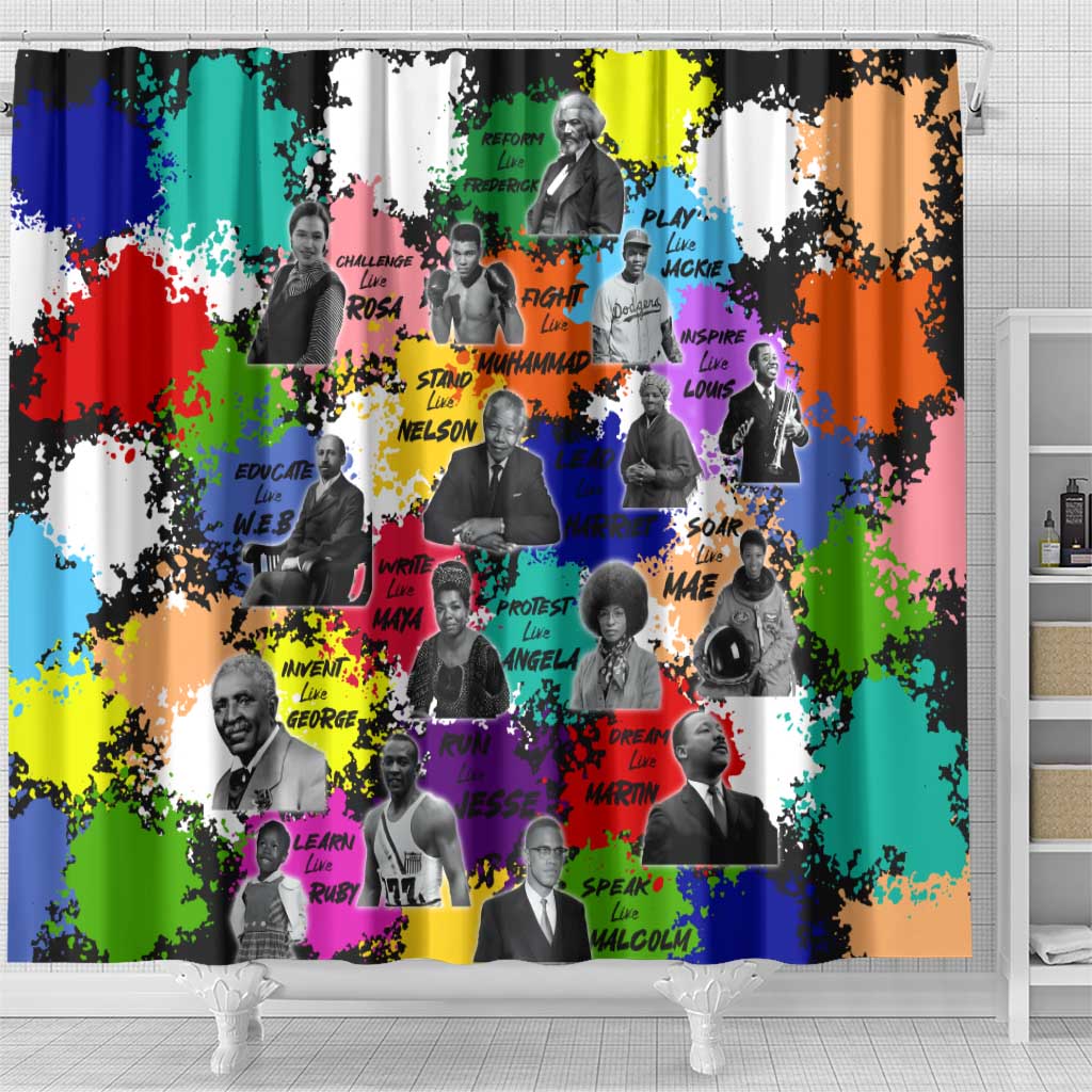 Black History Month Shower Curtain African American Paint Splashes DT02