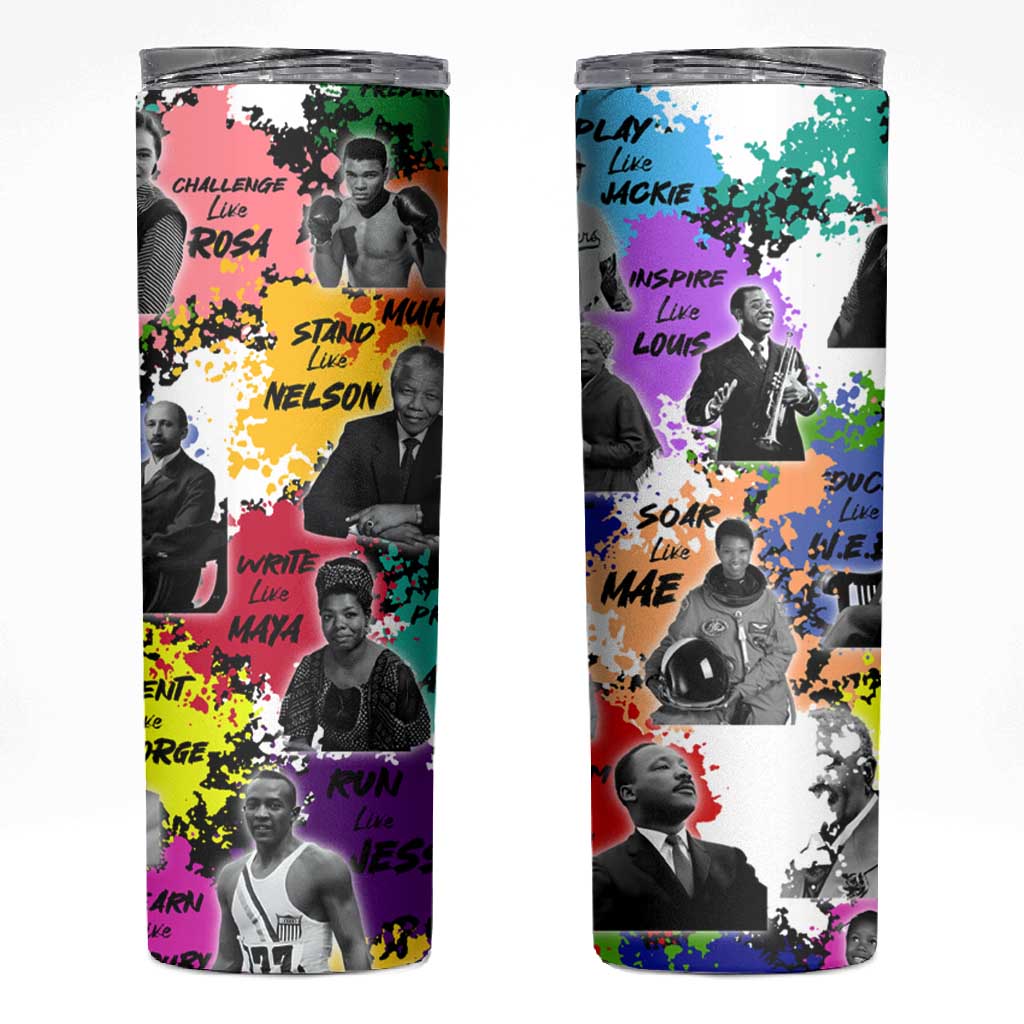 Black History Month African American Skinny Tumbler Paint Splashes DT02