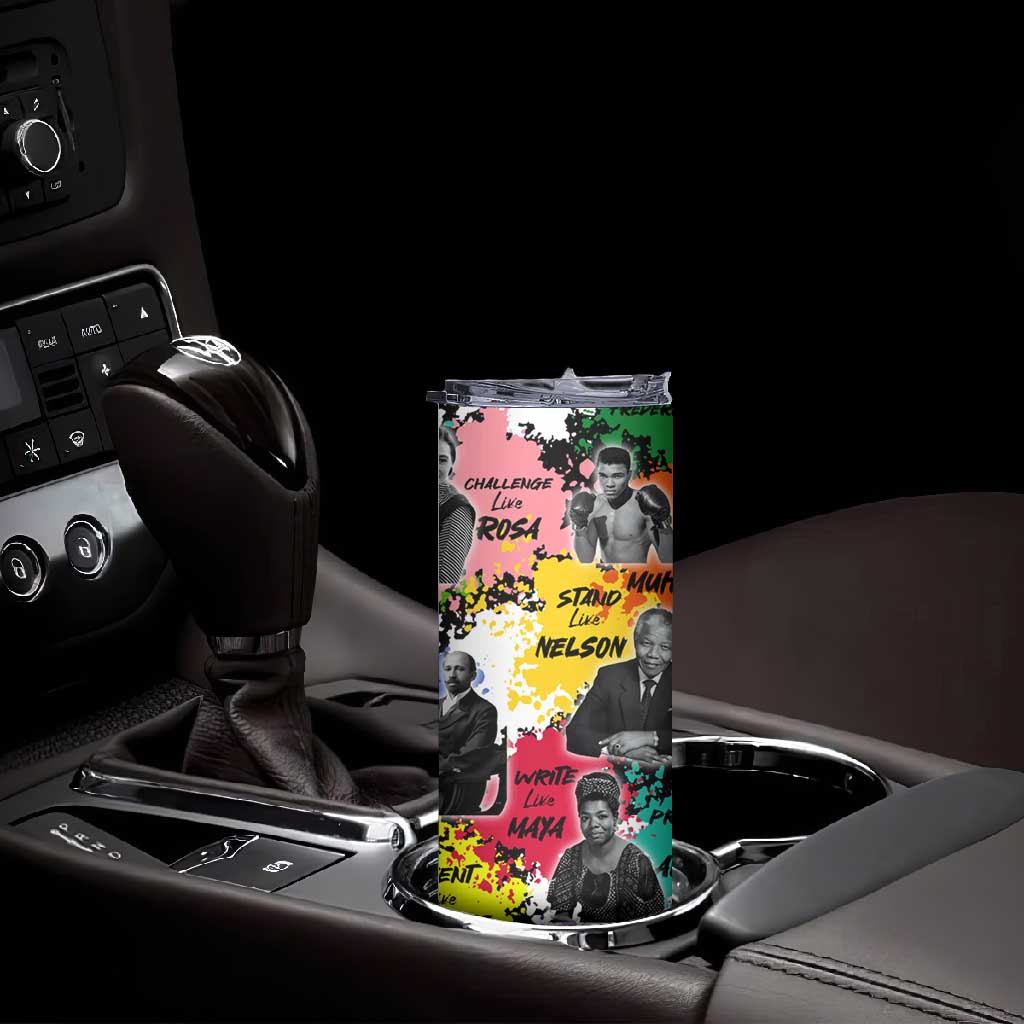 Black History Month African American Skinny Tumbler Paint Splashes DT02