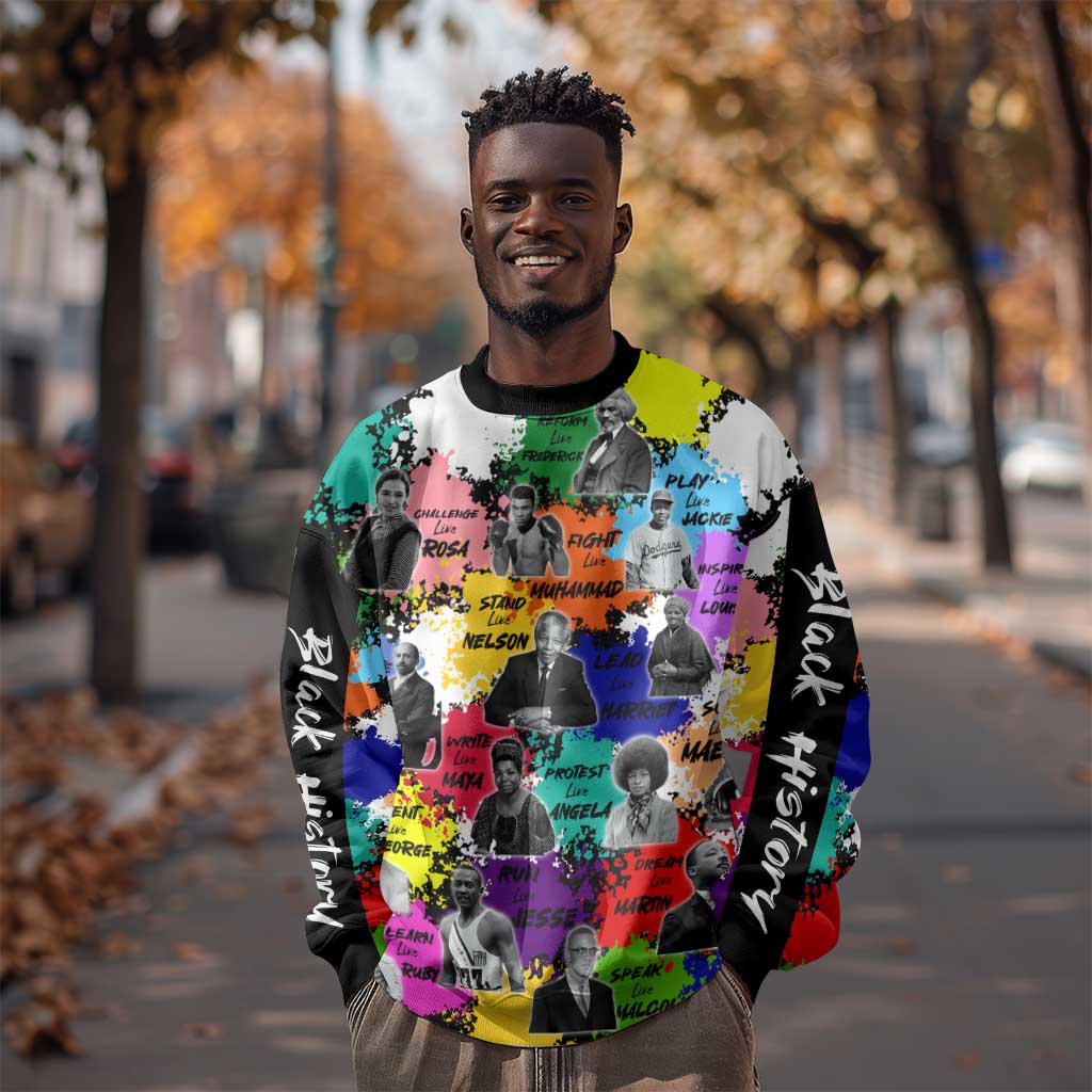 Black History Month African American Sweatshirt Paint Splashes DT02