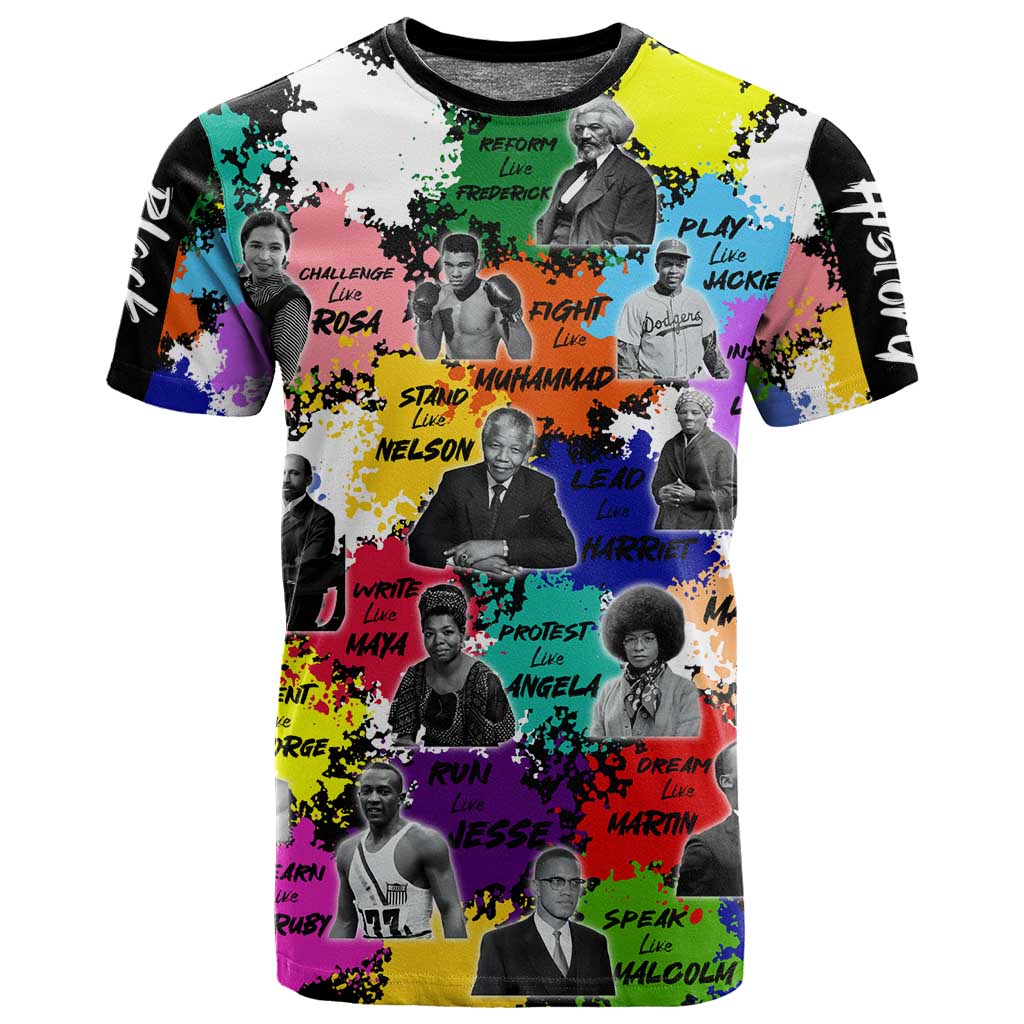 Black History Month African American T shirt Paint Splashes DT02