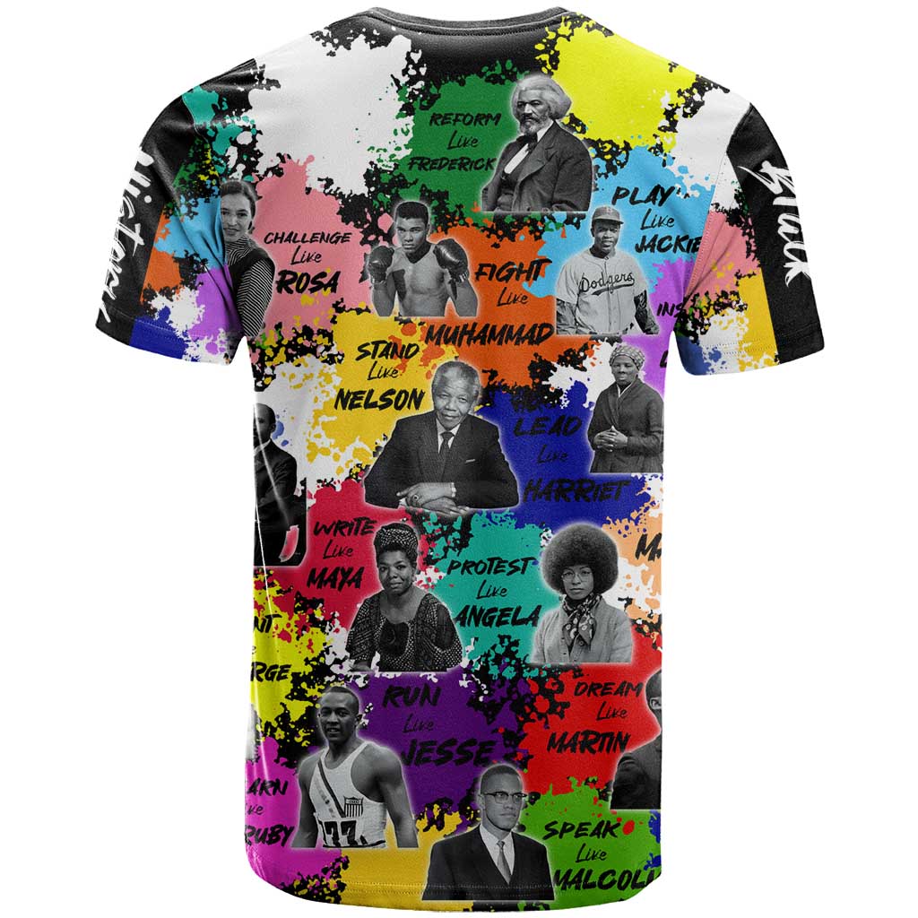 Black History Month African American T shirt Paint Splashes DT02