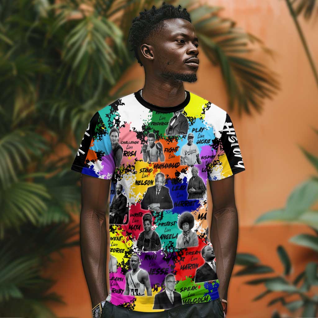 Black History Month African American T shirt Paint Splashes DT02