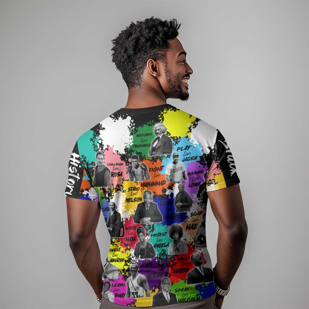Black History Month African American T shirt Paint Splashes DT02