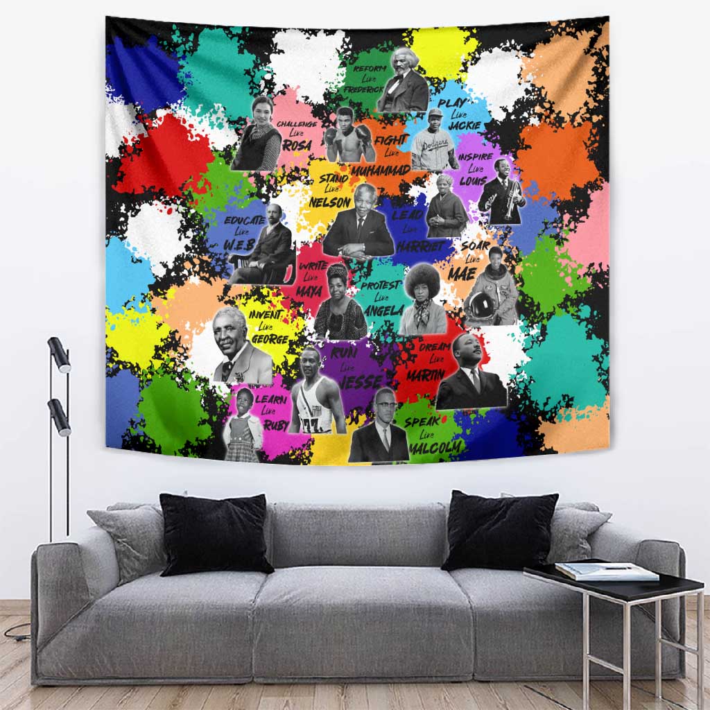 Black History Month African American Tapestry Paint Splashes DT02