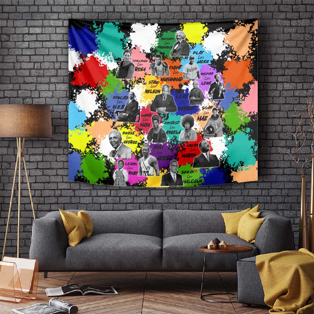 Black History Month African American Tapestry Paint Splashes DT02