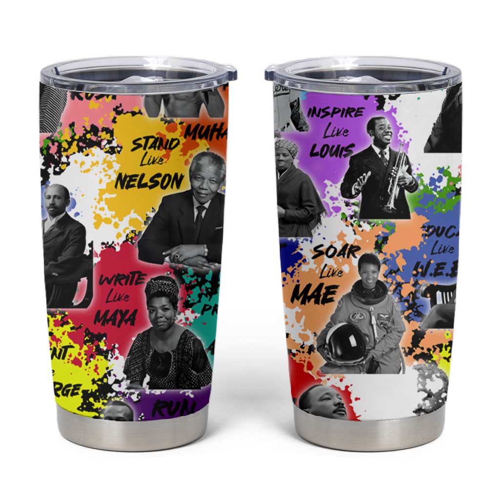 Black History Month African American Tumbler Cup Paint Splashes DT02