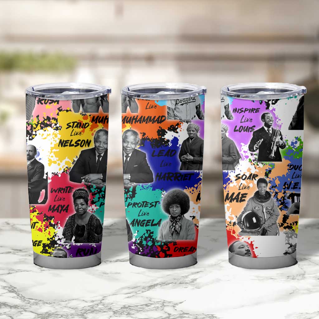 Black History Month African American Tumbler Cup Paint Splashes DT02