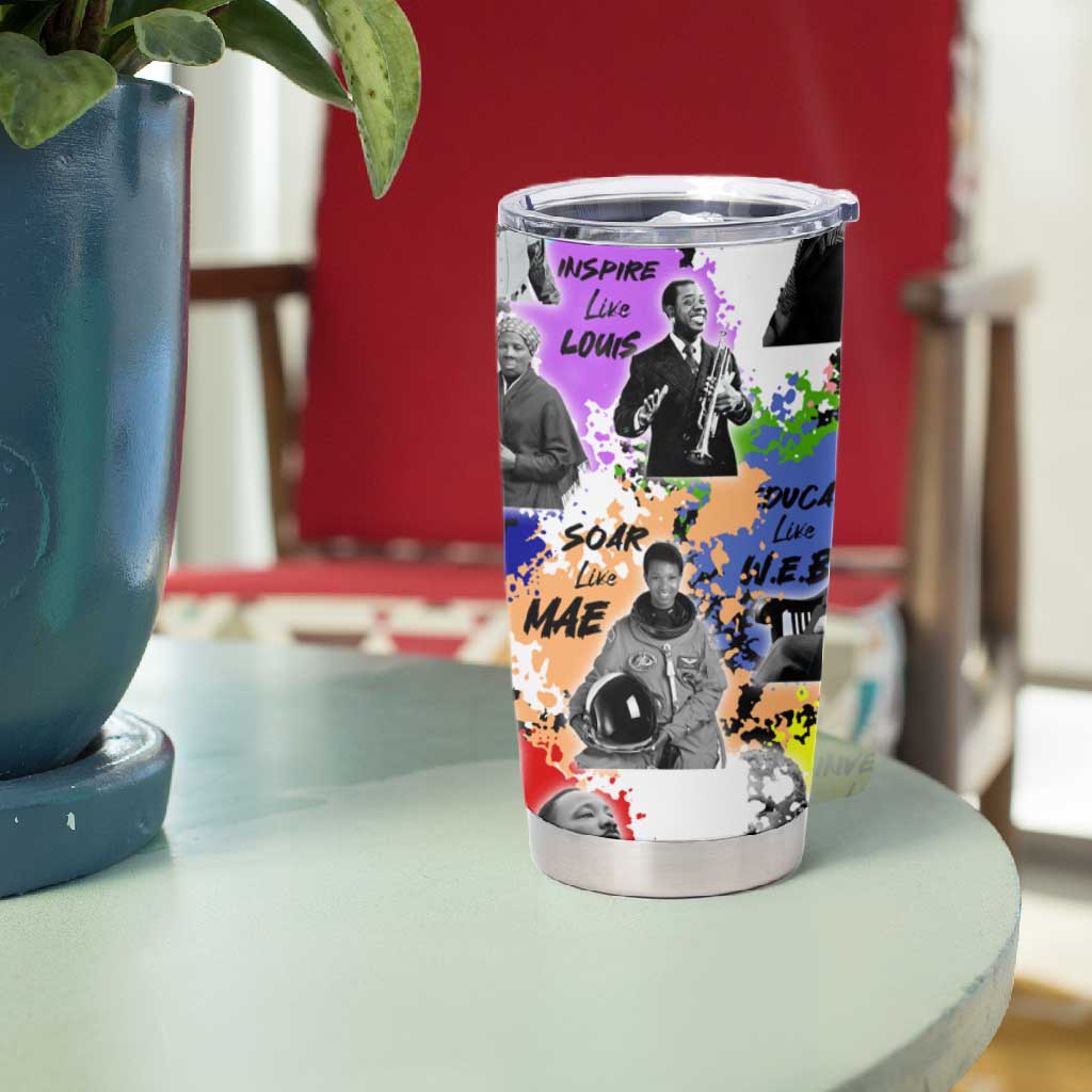 Black History Month African American Tumbler Cup Paint Splashes DT02