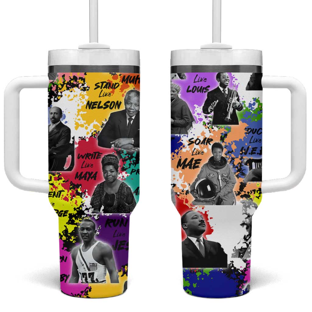 Black History Month African American Tumbler With Handle Paint Splashes DT02