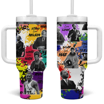 Black History Month African American Tumbler With Handle Paint Splashes DT02
