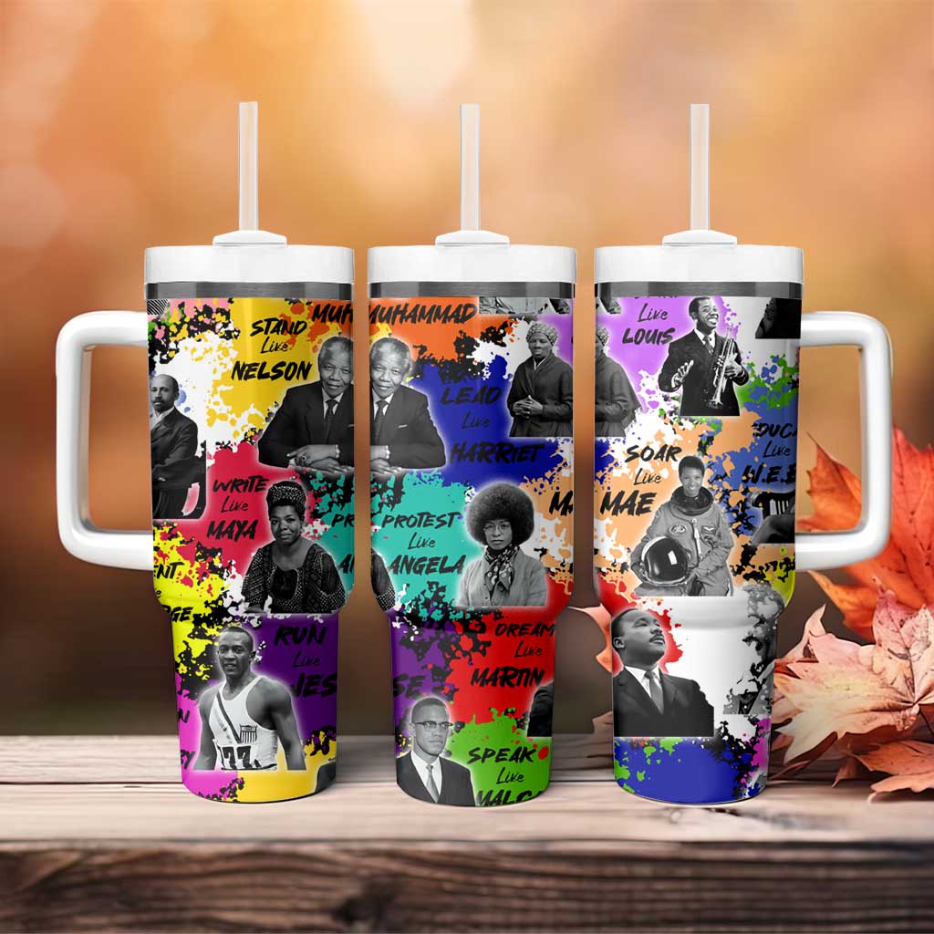 Black History Month African American Tumbler With Handle Paint Splashes DT02