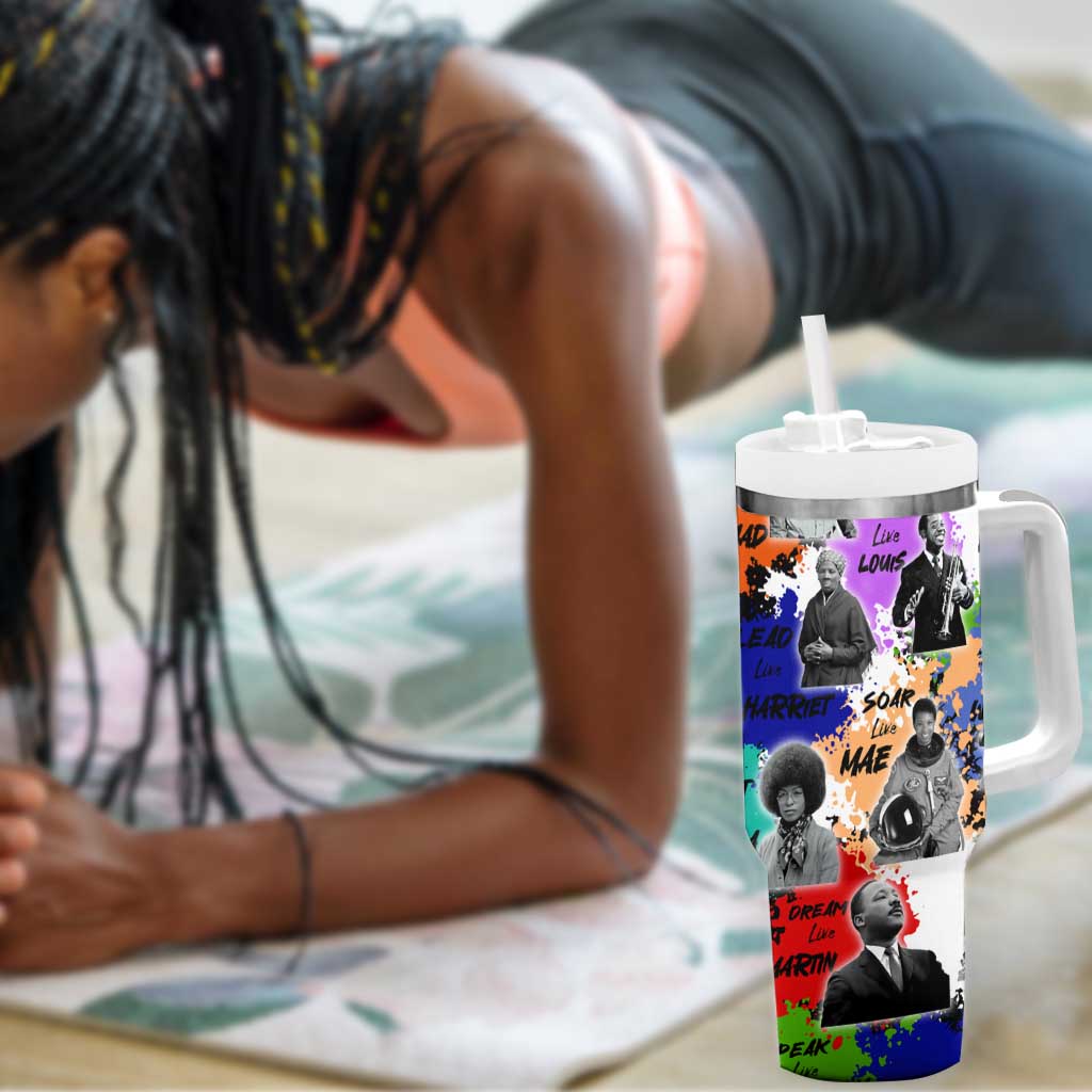 Black History Month African American Tumbler With Handle Paint Splashes DT02