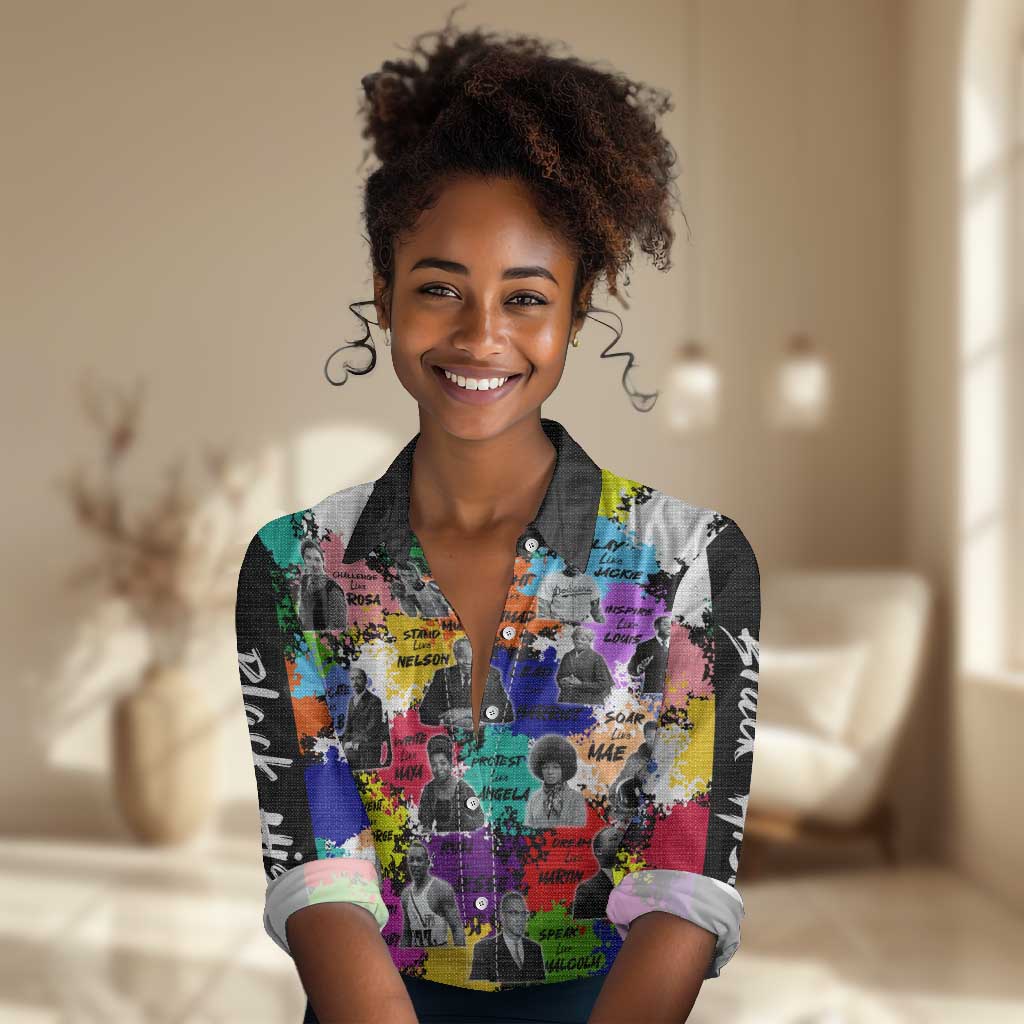 Black History Month African American Women Casual Shirt Paint Splashes DT02
