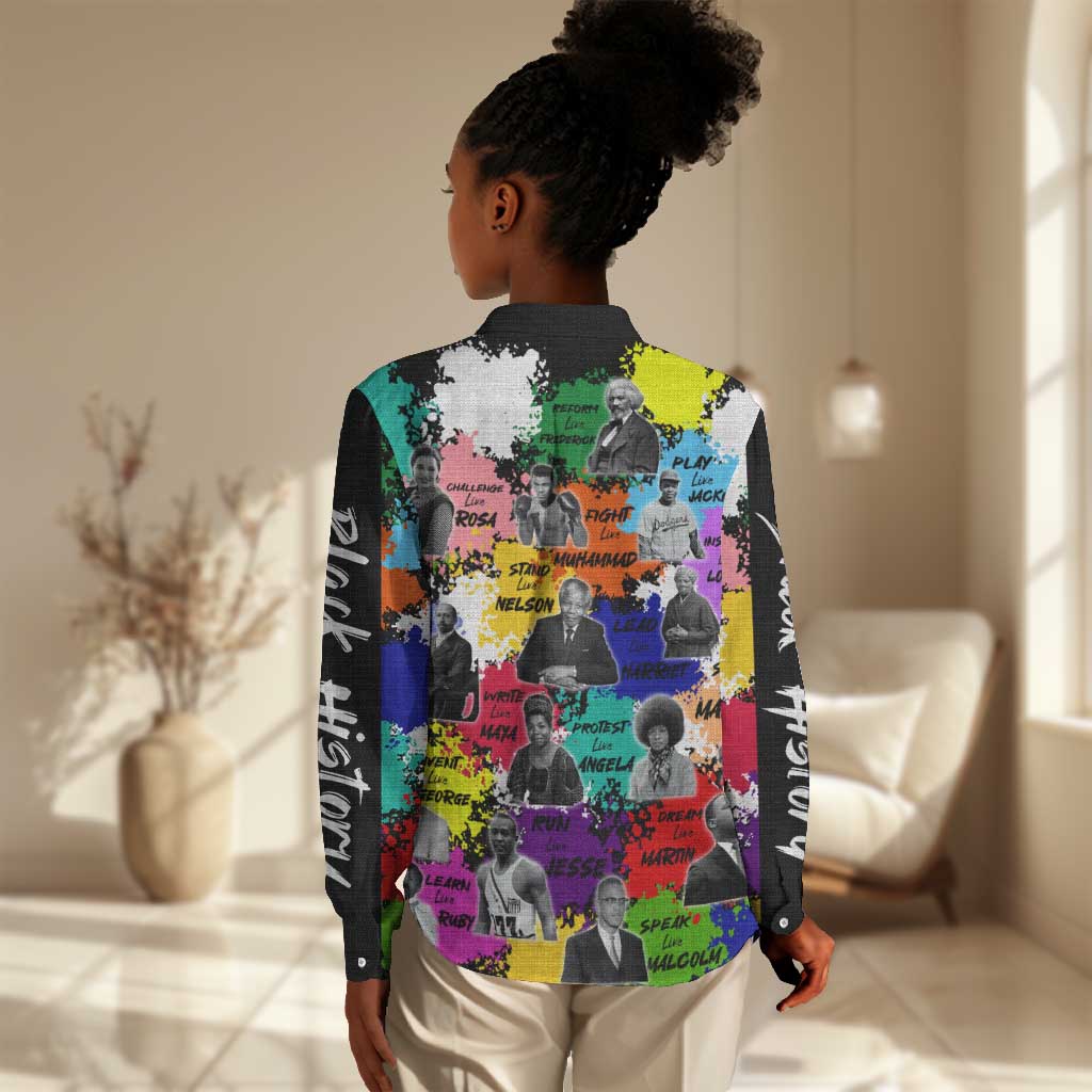 Black History Month African American Women Casual Shirt Paint Splashes DT02