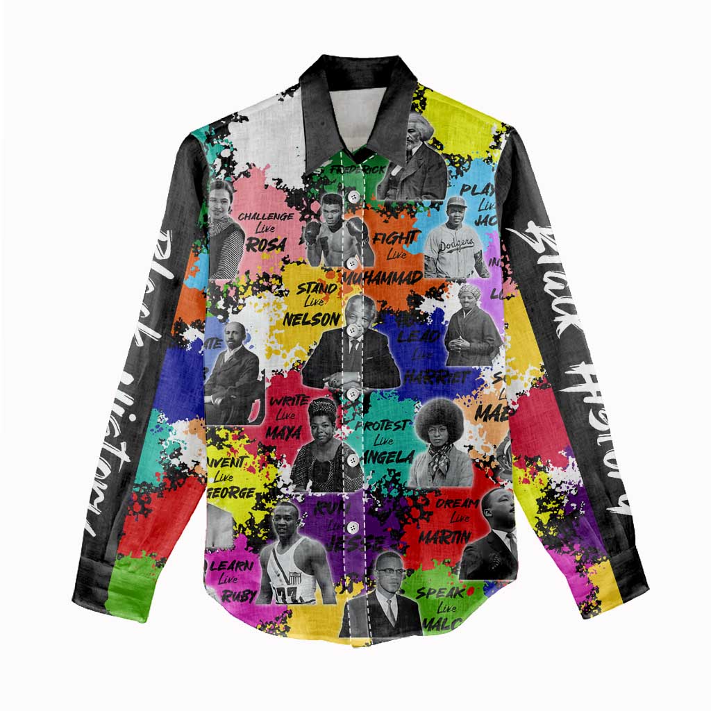 Black History Month African American Women Casual Shirt Paint Splashes DT02