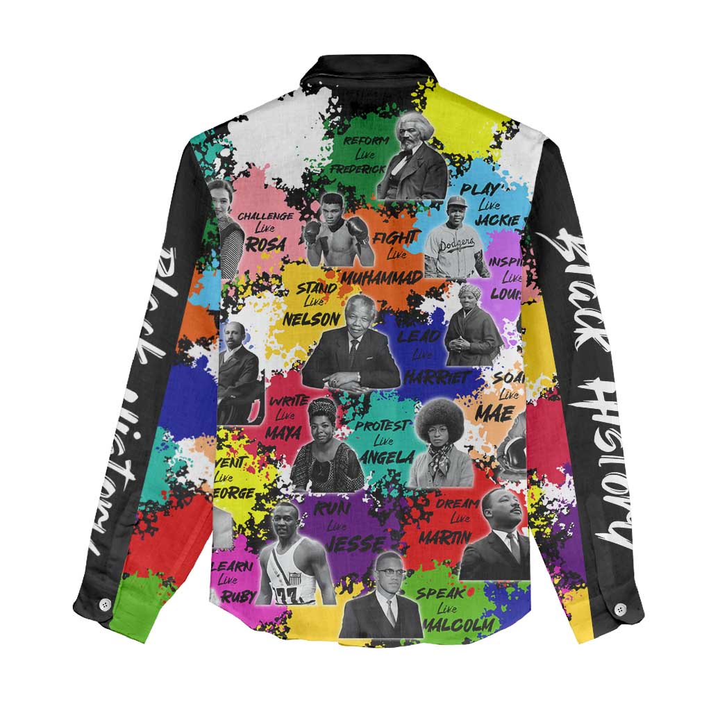 Black History Month African American Women Casual Shirt Paint Splashes DT02