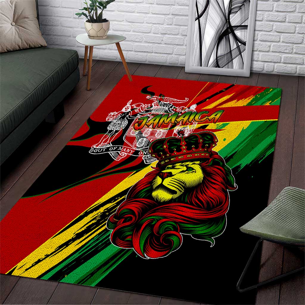 Afro Jamaica Lion Area Rug Coat Of Arms Rastafarianism DT02