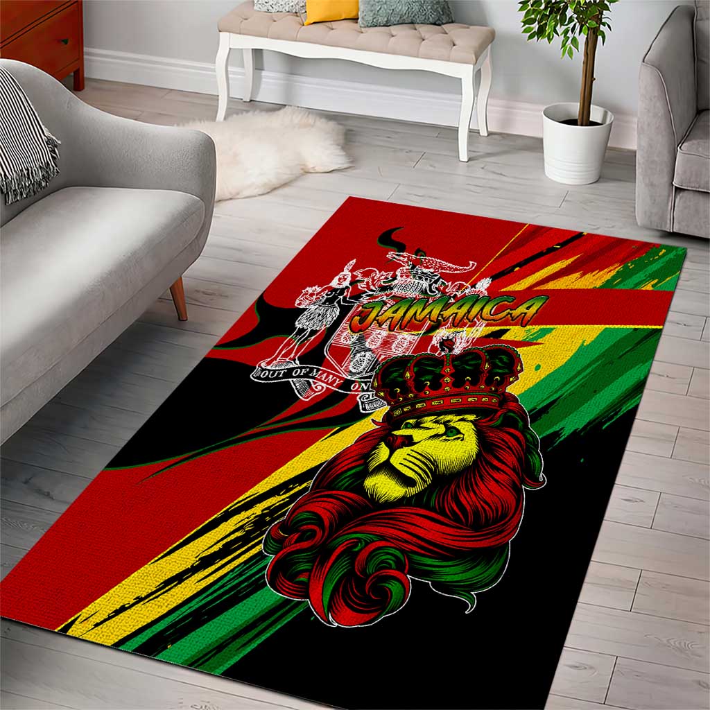Afro Jamaica Lion Area Rug Coat Of Arms Rastafarianism DT02