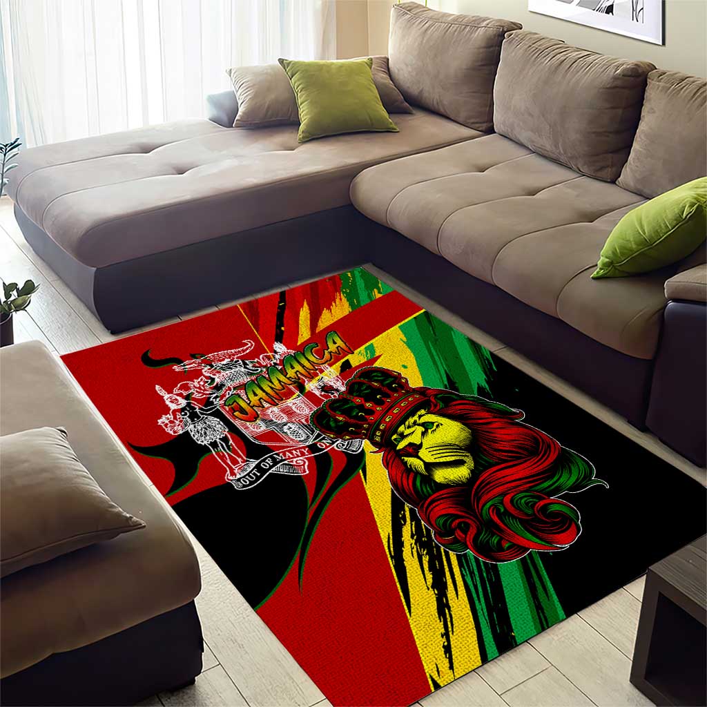 Afro Jamaica Lion Area Rug Coat Of Arms Rastafarianism DT02