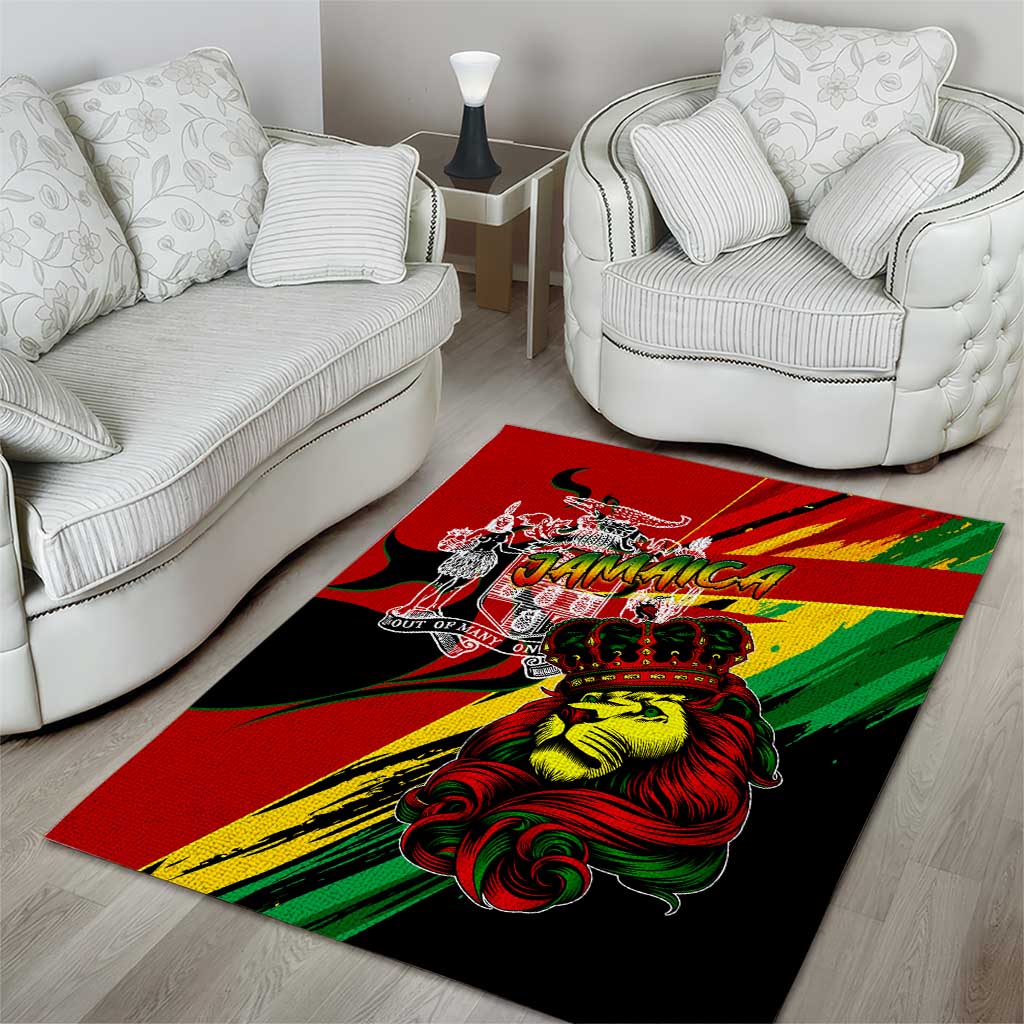Afro Jamaica Lion Area Rug Coat Of Arms Rastafarianism DT02