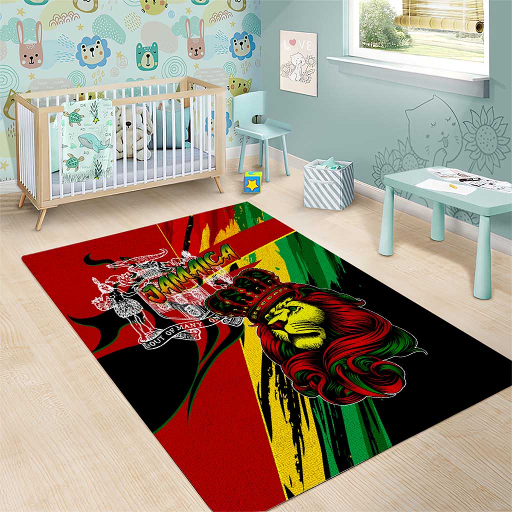 Afro Jamaica Lion Area Rug Coat Of Arms Rastafarianism DT02