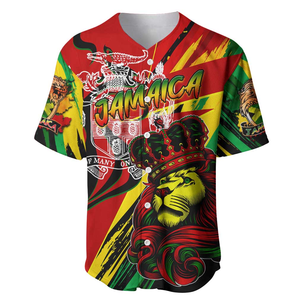 Afro Jamaica Lion Baseball Jersey Coat Of Arms Rastafarianism DT02
