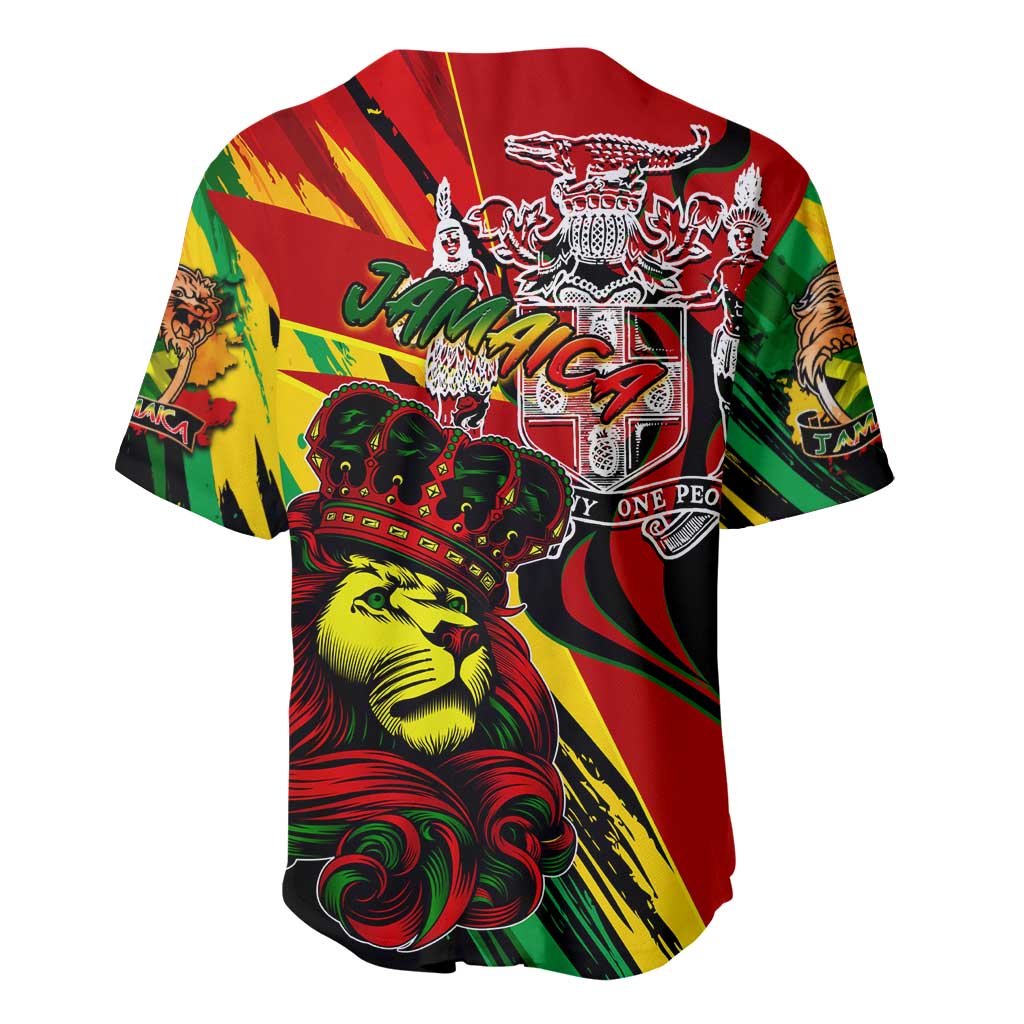 Afro Jamaica Lion Baseball Jersey Coat Of Arms Rastafarianism DT02