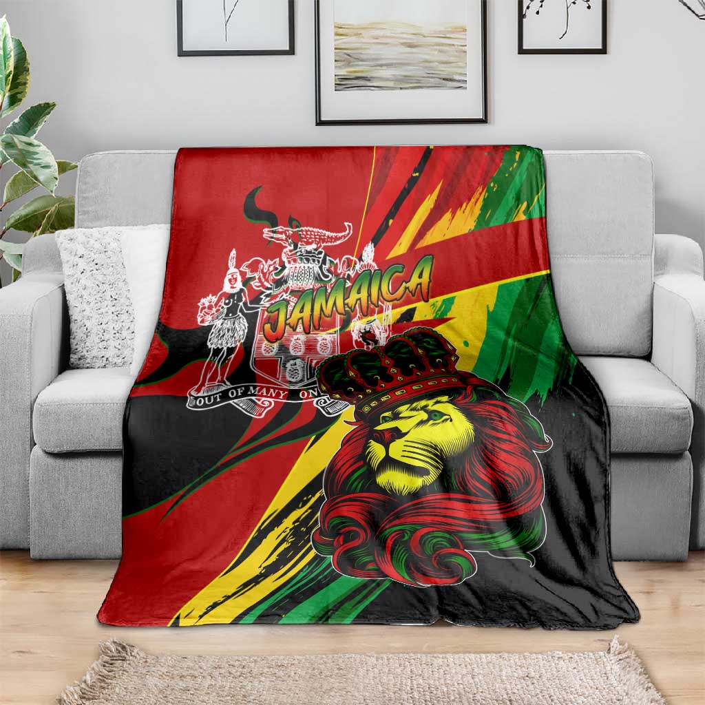 Afro Jamaica Lion Blanket Coat Of Arms Rastafarianism DT02