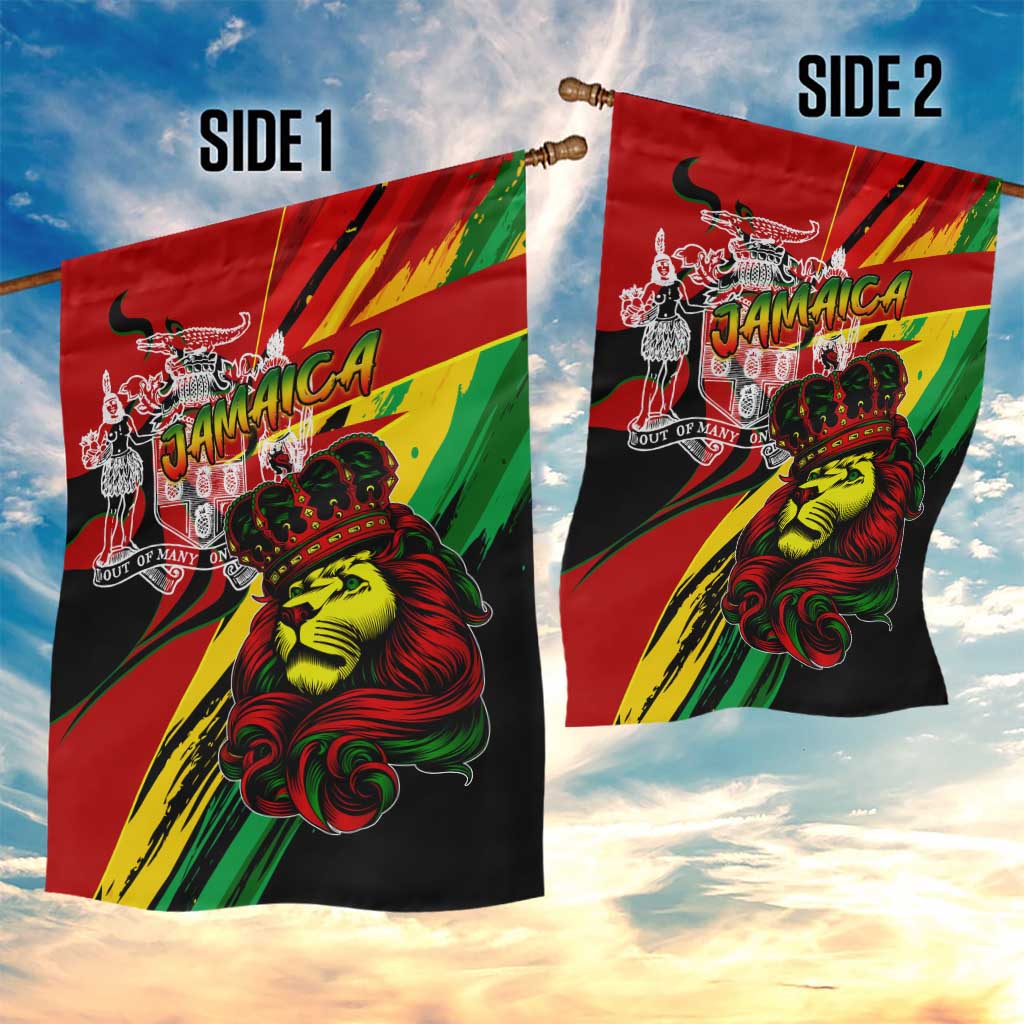 Afro Jamaica Lion Garden Flag Coat Of Arms Rastafarianism DT02